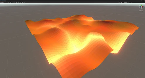 3D Visualisierung einer glatten, welligen Oberfläche