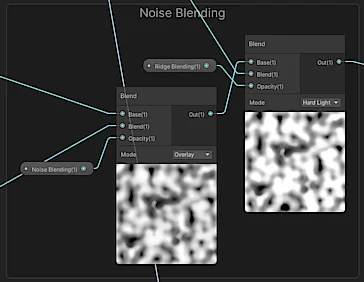 Noise Blending mit verschiedenen Einstellungen.