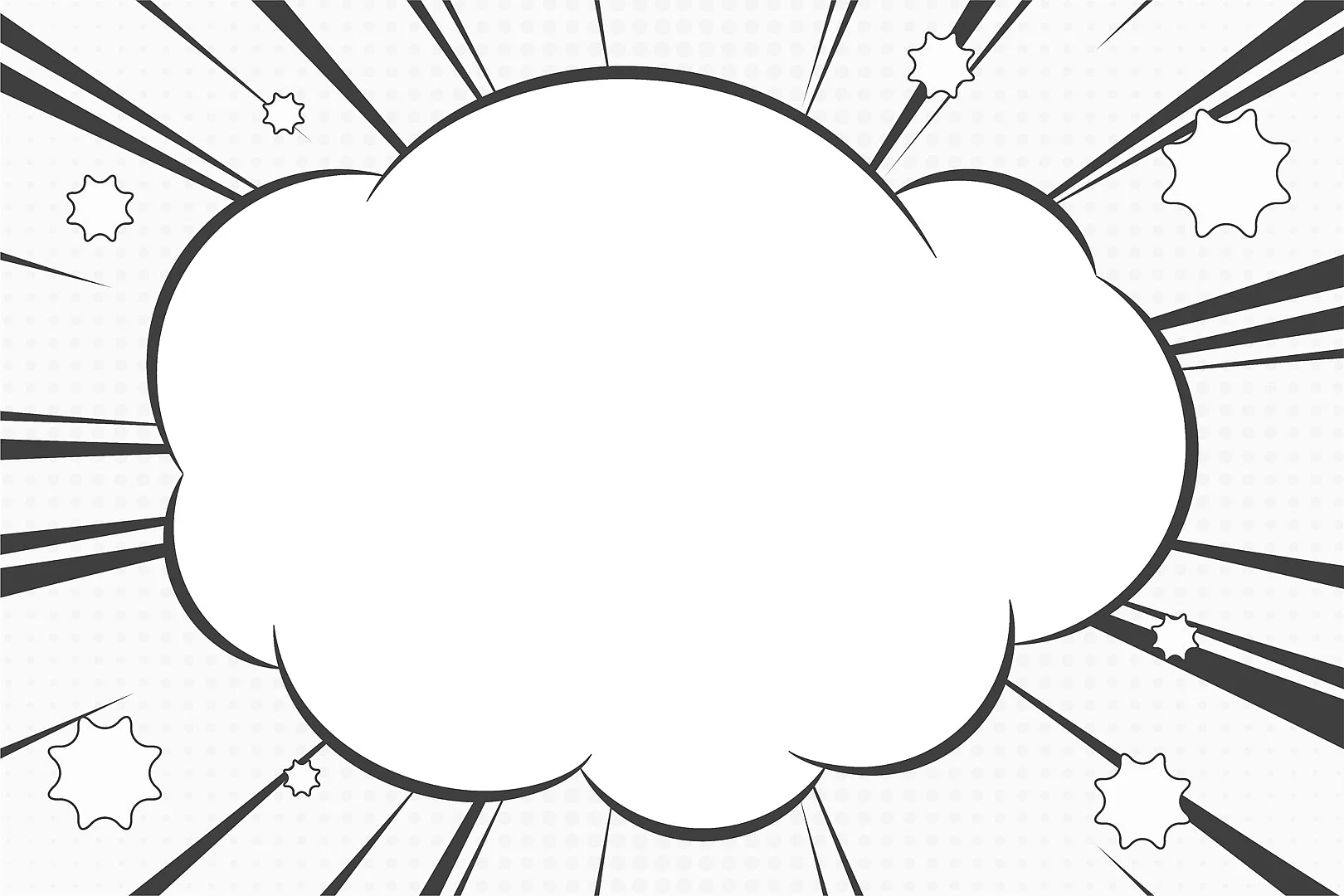 Comic Wolke mit Strahlen