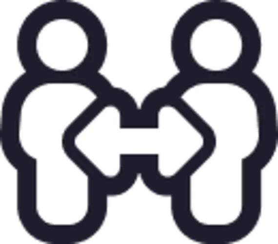 Symbol für zwei Personen im Austausch