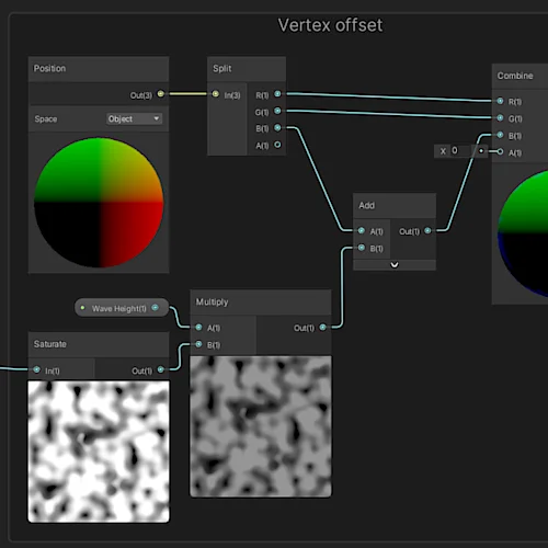Vertex Offset mit verschiedenen Einstellungen.