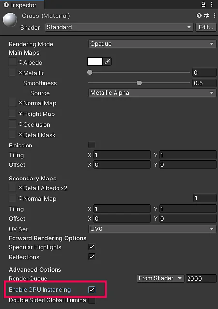 Shader-Einstellungen in einer 3D-Software.