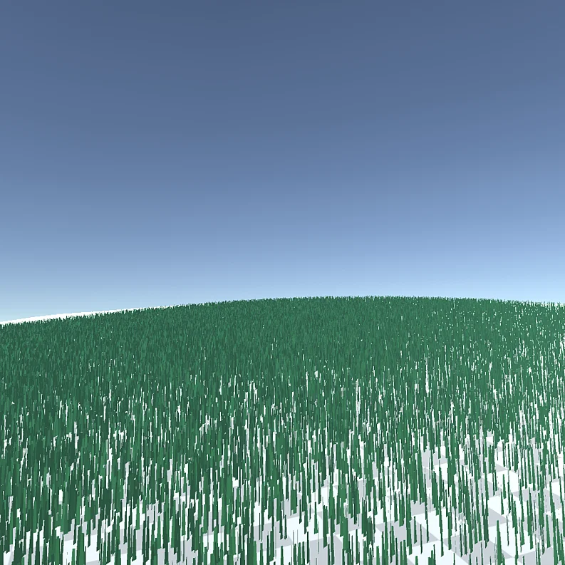 Grüne Landschaft mit Bergen und blauer Himmel