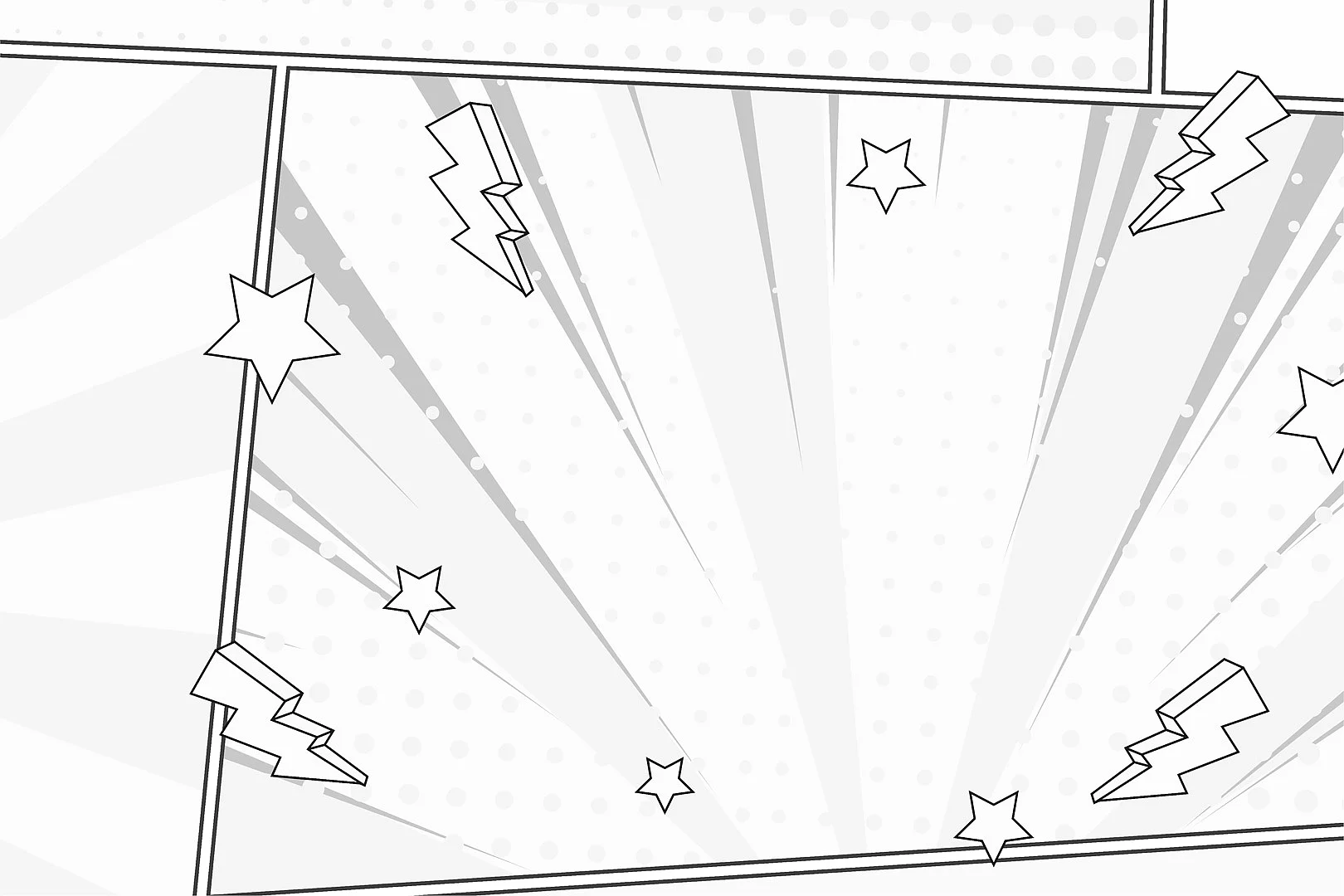 Comic Blitze mit Strahlen