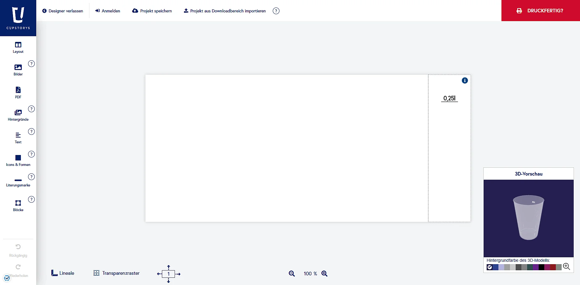 Screenshot einer 3D-Designer-Software